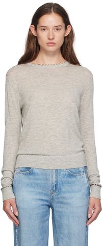 rag & bone Pull Indie gris à col ras du cou
