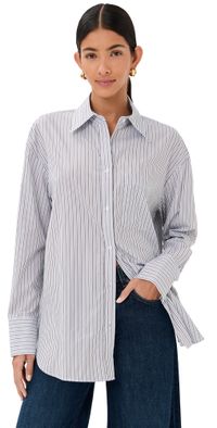 TWP Big Joe Button Down Top Baby Blue/Chocolate/Khaki XS/S