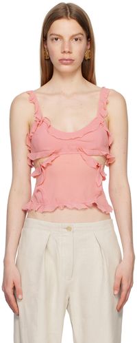 Acne Studios Pink Ruffled Tank Top