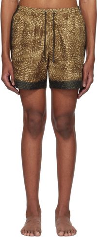 Dries Van Noten Khaki Printed Swim Shorts