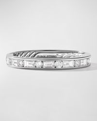 Eden Alternating Baguette Diamond Wedding Band Ring in Platinum