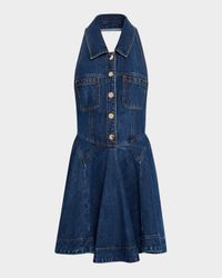 Denim Flared Mini Dress
