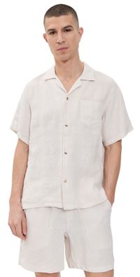 Bather Pearl Linen Shirt White XL