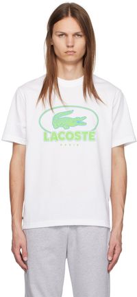 Lacoste White Graphic T-Shirt
