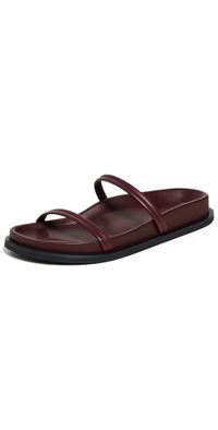 St. Agni Fine Double Strap Slides Plum 37