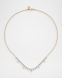14K White and Yellow Gold Diamond Bujukan Droplet Necklace