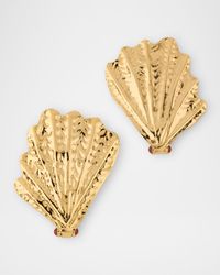 Shell Gold Stud Earrings