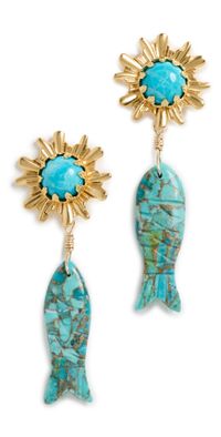 Brinker + Eliza Finnie Earrings Turquoise One Size