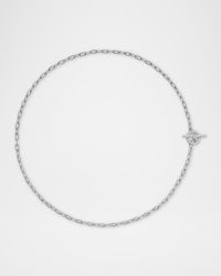 Madison Chain Necklace with Diamonds in Silver, 3mm, 19"L