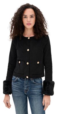 WAYF Fur Trim Jacket Black M