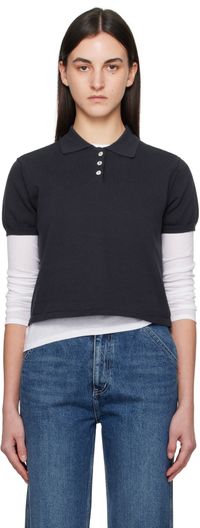 Nothing Written Navy Cotton Knit Polo