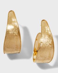18K Lunaria Yellow Gold Small Hoop Earrings