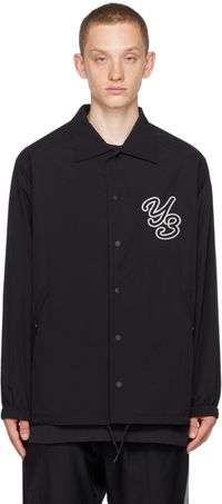 Y-3 Black Embroidered Coach Jacket