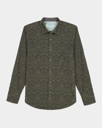 Men's Damask Classic Fit Button-Down Shirt