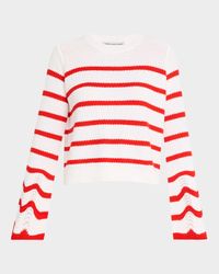 Striped Crewneck Cotton Sweater