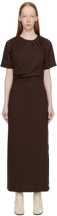 Wynn Hamlyn Robe midi Danielle brune