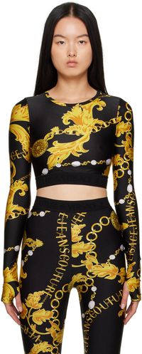 Versace Jeans Couture Black Chain Couture Long Sleeve T-Shirt