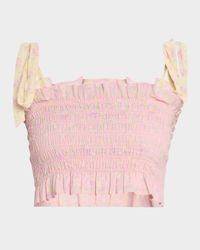 Corbin Smocked Crop Top