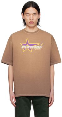 RICE NINE TEN T-shirt brun à effet délavé