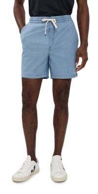 Marine Layer Saturday Seersucker Shorts 6 Light Indigo XL