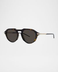Men's GV One Acetate and Nylon Round Sunglasses