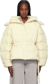 GANNI Beige Tech Oversized Down Puffer Jacket