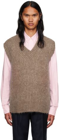 AMI Paris Gilet épais taupe