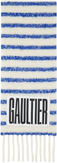 Jean Paul Gaultier Blue & Off-White 'The Marinière' Scarf