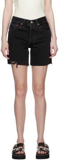 Levi's Black 501 Mid Thigh Shorts