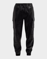 Men's Leather Cargo Pants