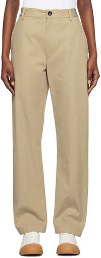 Bottega Veneta Beige Straight-Leg Trousers