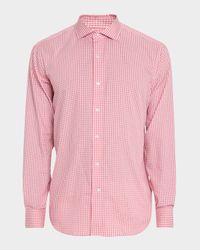 Men's Capri Cotton Mini-Plaid Sport Shirt