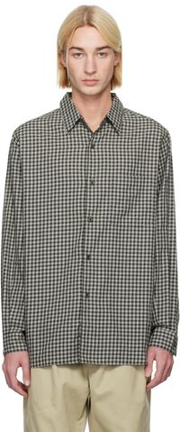 nanamica Chemise kaki et gris à col classique