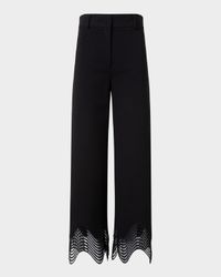 Chieko Waved Lace Wide Leg Jersey Pants