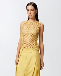 Pinko - Crochet top - Taille L - Jaune