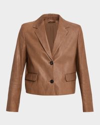 Vintage Nappa Leather Cropped Blazer