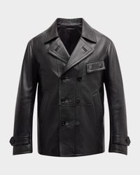 Men's Grained Goat Leather Peacoat