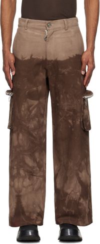 Charlie Constantinou Pantalon cargo brun à poches