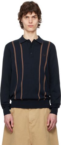 Fred Perry Navy Knitted Polo