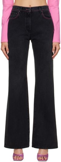 MSGM Black Contrast Stitch Jeans