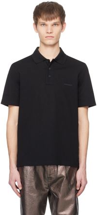 Ferragamo Black Embroidered Polo