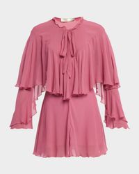 Liraine Ruffle Cape Mini Dress