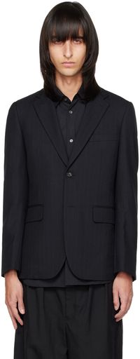 Comme des Garçons Homme Deux Gray Chalk Stripe Blazer