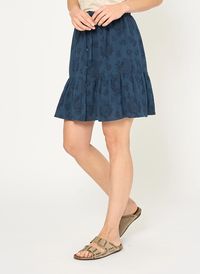 Ekyog - Jupe courte patineuse en jacquard - Taille 42 - Bleu