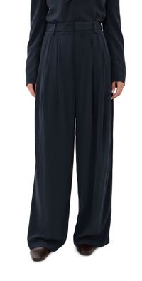 Tibi Relaxed Suiting Triple Pleat Pants Navy 8