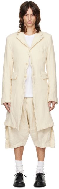 Comme des Garçons Homme Plus Off-White Brushed Coat