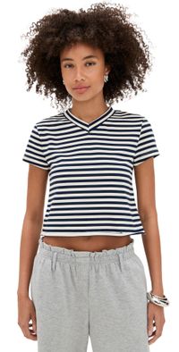 Lioness North Light Tee Navy White Stripe M