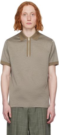 Paul Smith Brown Half-Zip Polo