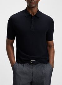 Boss - Polo en coton mélangé - Taille 3XL - Bleu