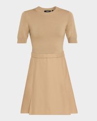 Short-Sleeve Combo Mini Dress